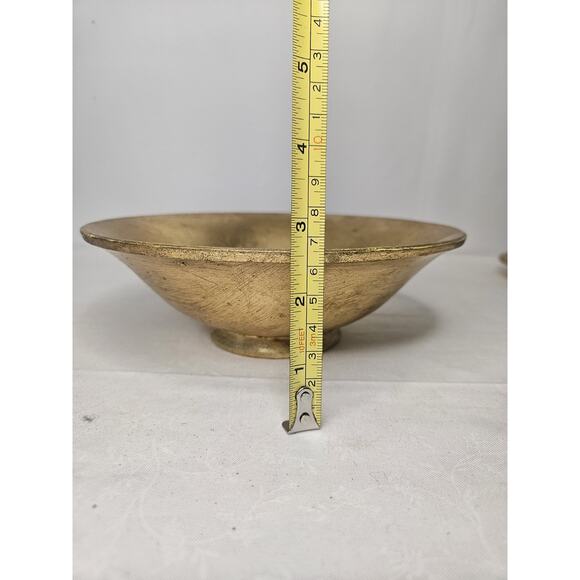 Vintage Pottery Barn Deroma Gilt Terracotta 8" Bowl and Saucer Made In Italy - Picture 6 of 10